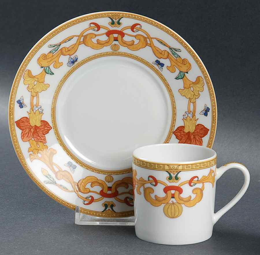 Roma Gold Flat Demitasse Cup & Saucer Set by Bernardaud-1