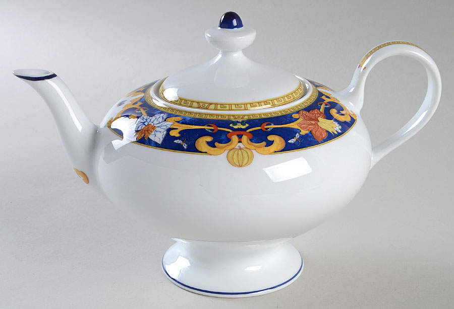 Roma Bleu (Blue) Teapot & Lid by Bernardaud-1