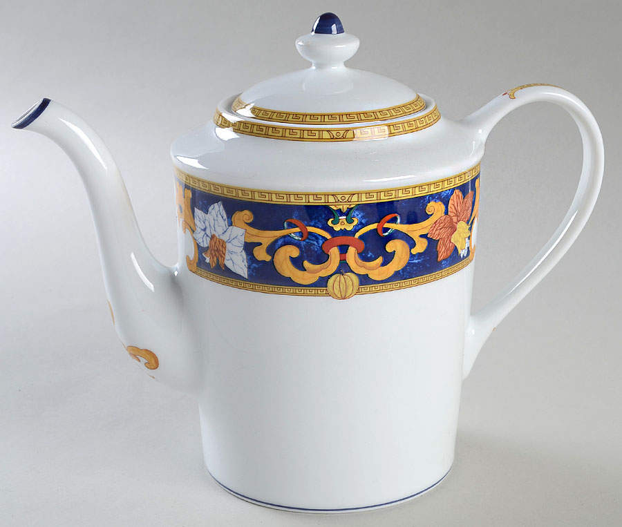 Roma Bleu (Blue) Coffee Pot & Lid by Bernardaud-1