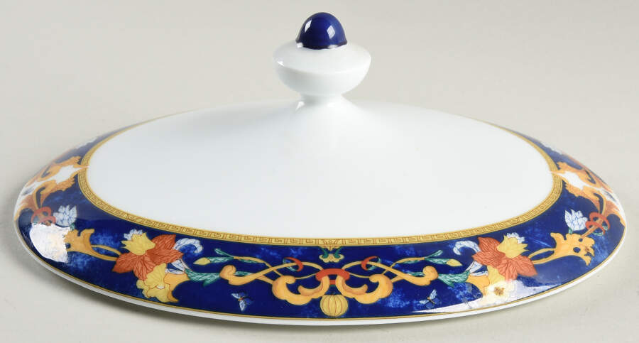 Roma Bleu (Blue) Lid for Oval Vegetable by Bernardaud-1