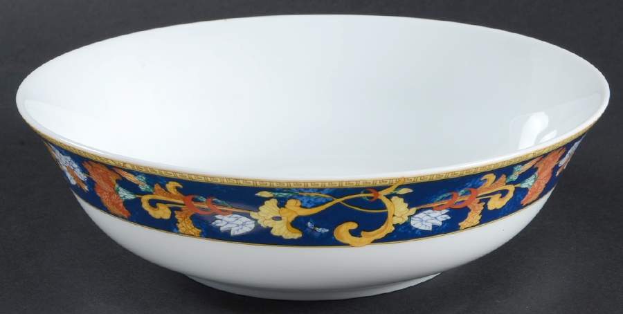 Roma Bleu (Blue) 7" Round Vegetable Bowl by Bernardaud-1
