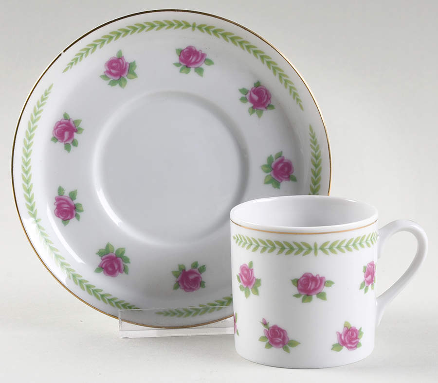 Roses Flat Demitasse Cup & Saucer Set by Bernardaud-1