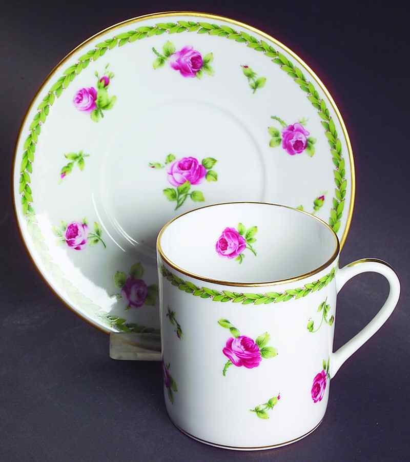 Roses Flat Cup & Saucer Set by Bernardaud-1
