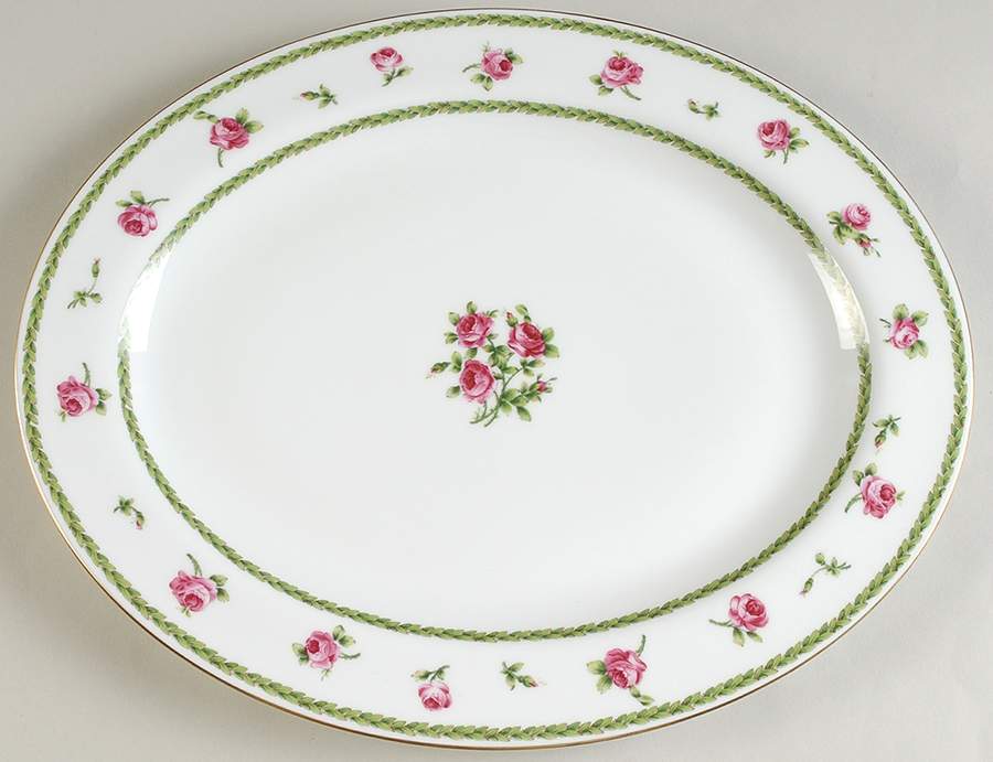 Roses 13" Oval Serving Platter by Bernardaud-1