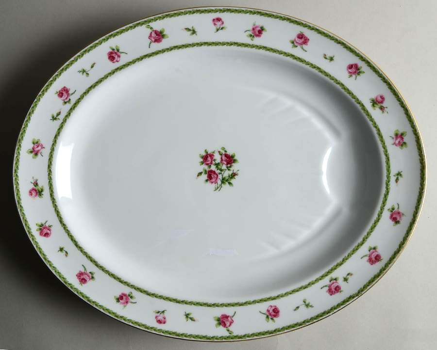 Roses 17" Oval Serving Platter by Bernardaud-1
