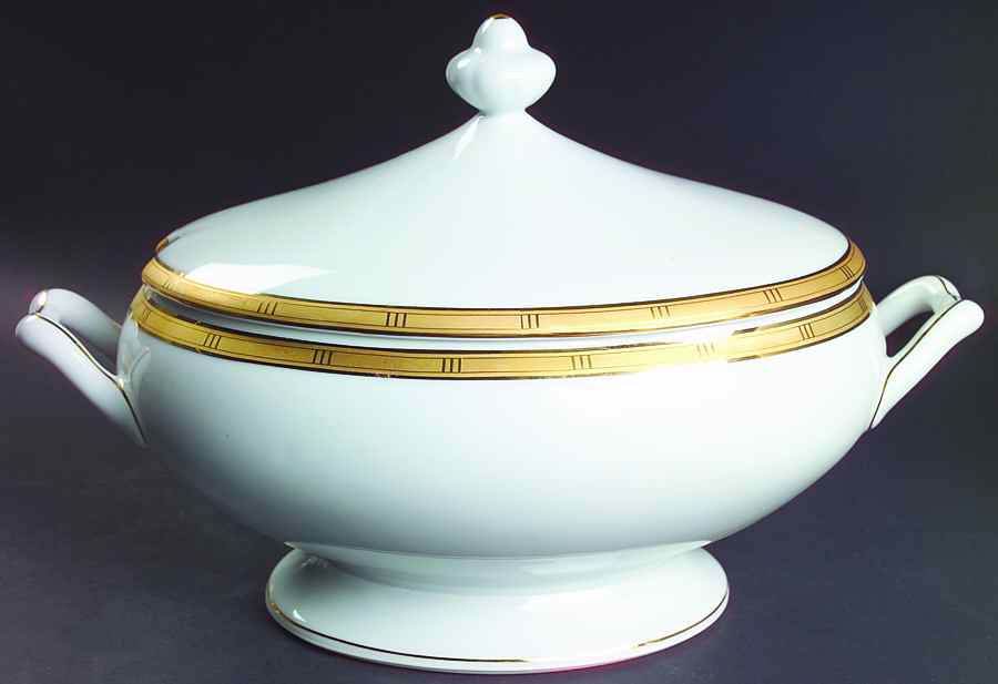 Roulette Oval Tureen & Lid by Bernardaud-1