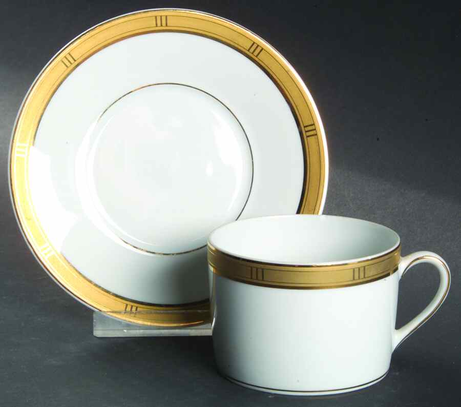 Roulette Flat Cup & Saucer Set by Bernardaud-1