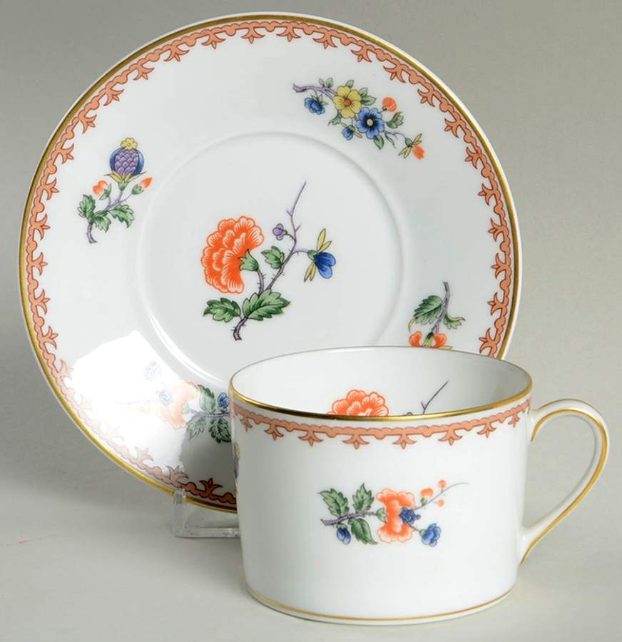 Rouen Flat Cup & Saucer Set by Bernardaud-1