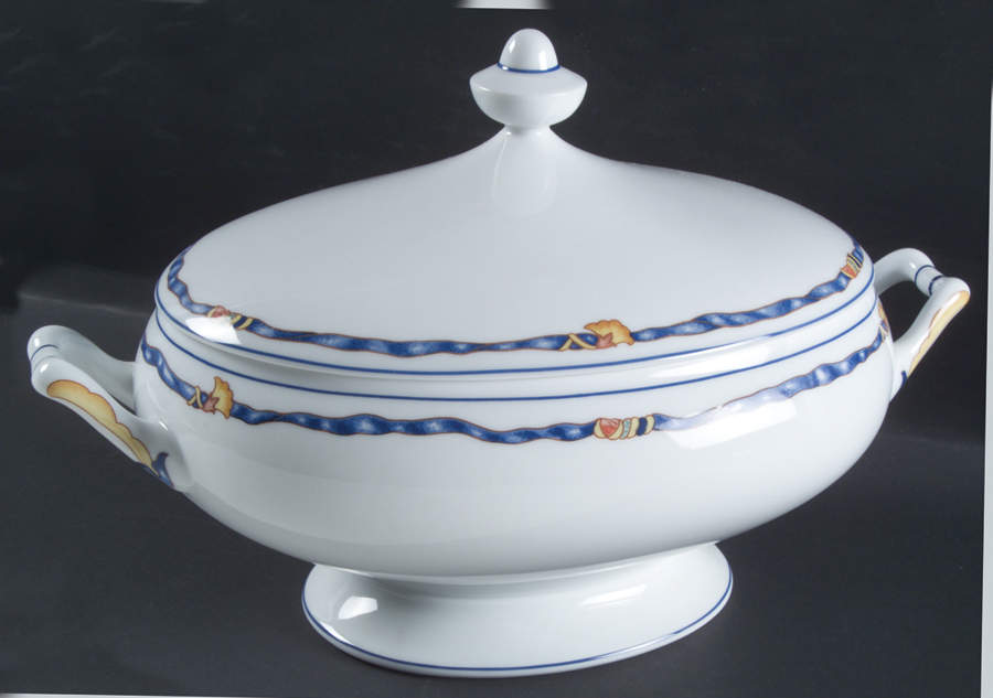Ruban Bleu Oval Covered Vegetable by Bernardaud-1