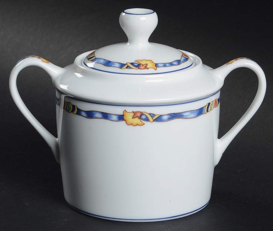 Ruban Bleu Sugar Bowl & Lid by Bernardaud-1