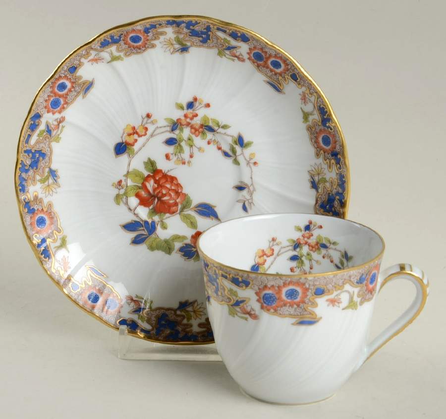 Singapour Flat Demitasse Cup & Saucer Set by Bernardaud-1