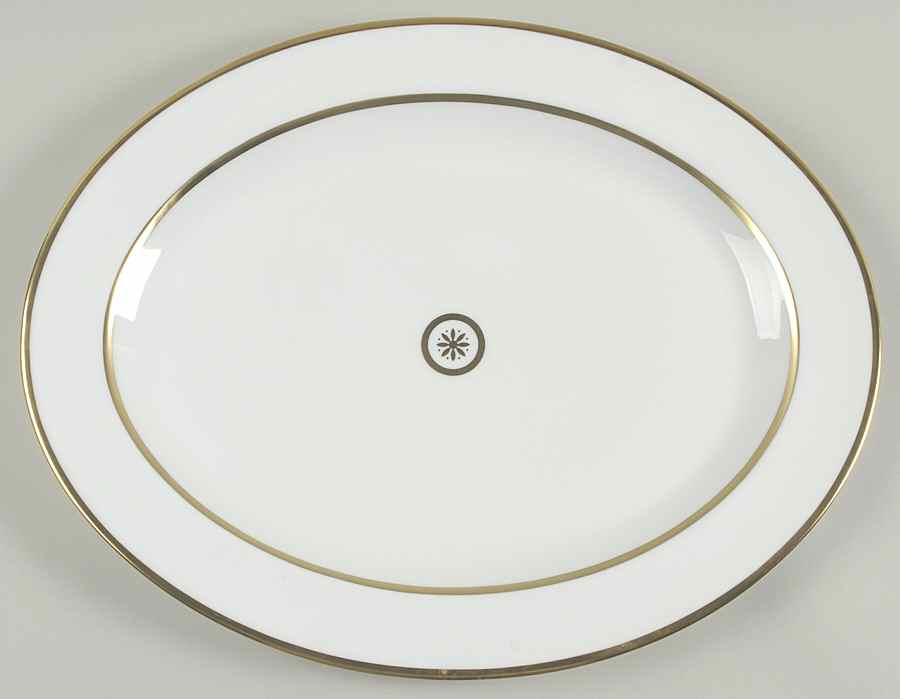 Sparte Gold 15" Oval Serving Platter by Bernardaud-1