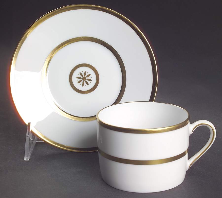Sparte Gold Flat Cup & Saucer Set by Bernardaud-1