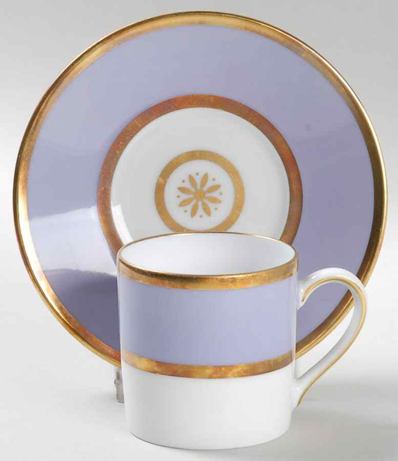 Sparte Lavender Flat Demitasse Cup & Saucer Set by Bernardaud-1
