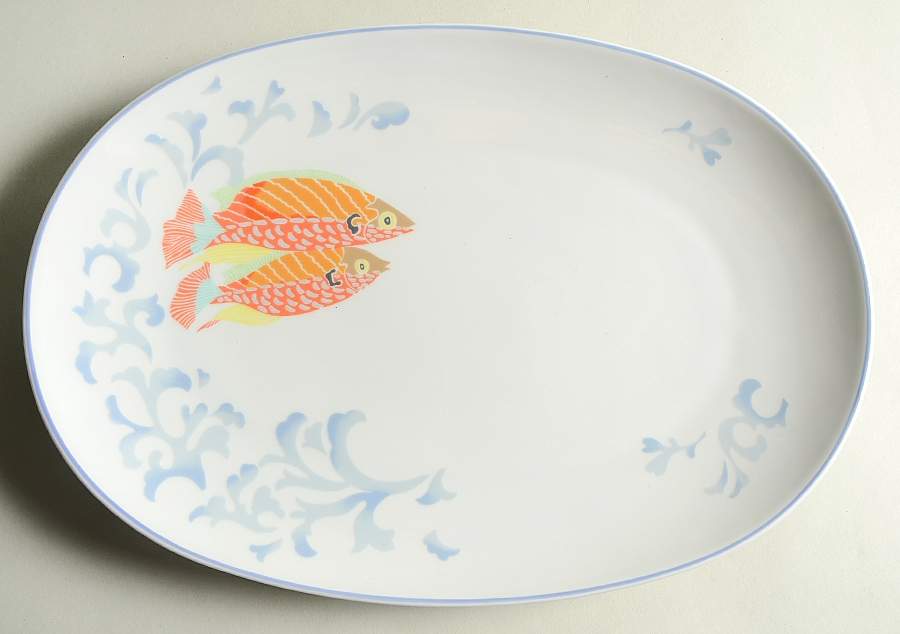 St.Barth 13" Oval Serving Platter by Bernardaud-1