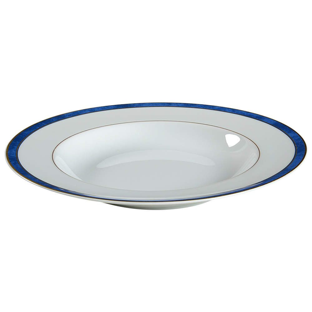 Universe Azure Blue Rim Soup Bowl by Bernardaud-1