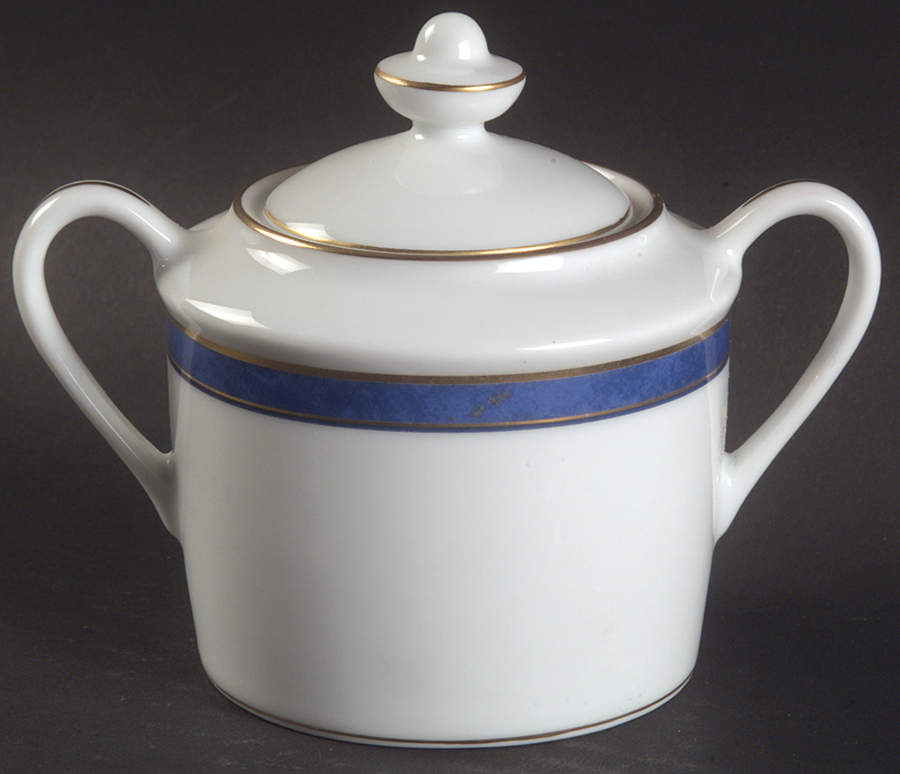 Universe Azure Blue Mini Sugar Bowl & Lid by Bernardaud-1