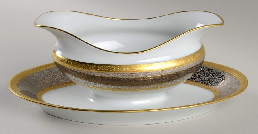 Valparaiso Gravy Boat with Attached Underplate by Bernardaud-1