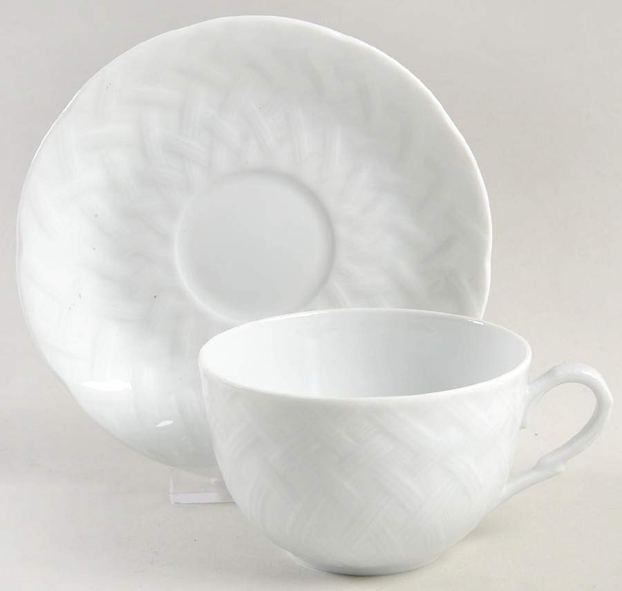 Vannerie (No Trim) Flat Cup & Saucer Set by Bernardaud-1