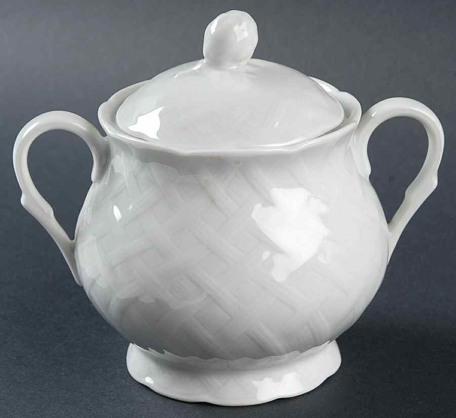 Vannerie (No Trim) Sugar Bowl & Lid by Bernardaud-1