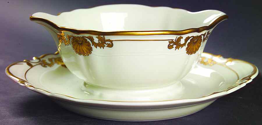 Ventadour Gravy Boat with Attached Underplate by Bernardaud-1