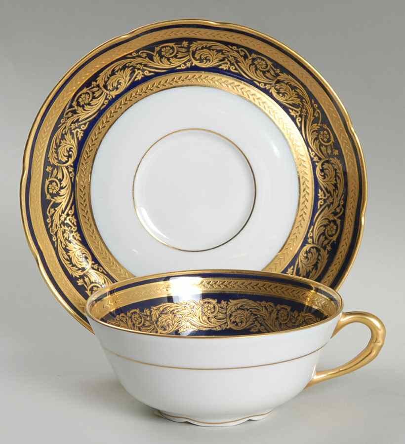 Vendome Cobalt Blue Footed Cup & Saucer Set by Bernardaud-1