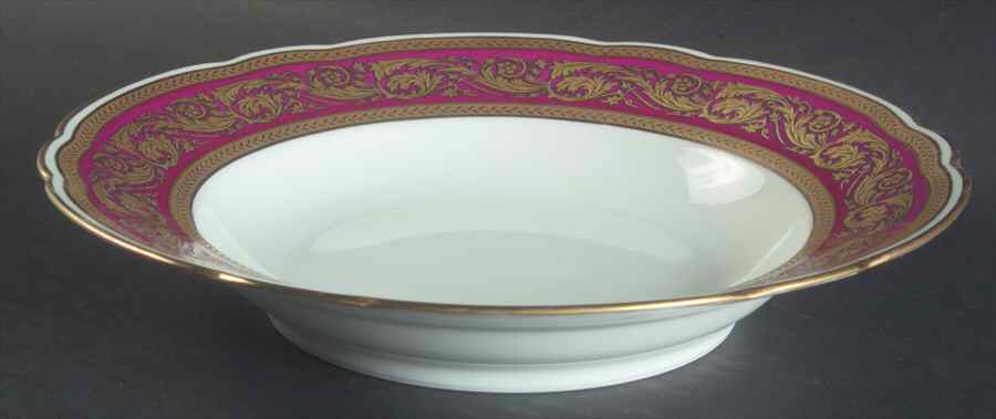 Vendome Crimson Rim Soup Bowl by Bernardaud-1
