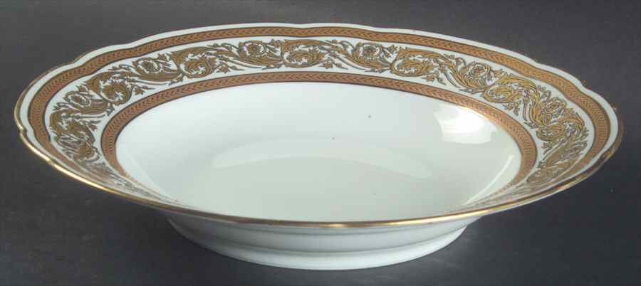 Vendome Gold & White Large Rim Soup Bowl by Bernardaud-1