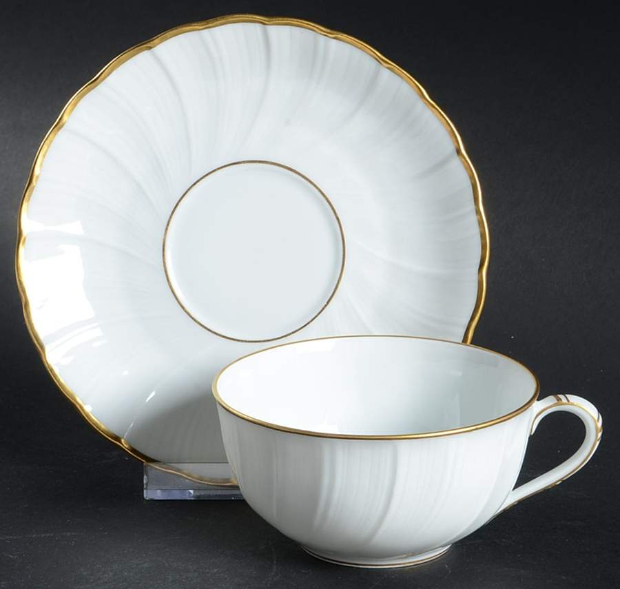 Verlaine Flat Cup & Saucer Set by Bernardaud-1