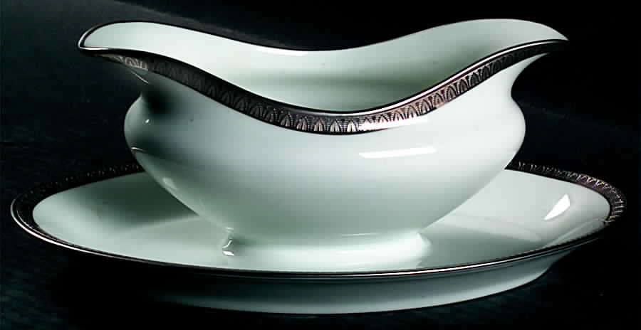 Vercors Gravy Boat with Attached Underplate by Bernardaud-1