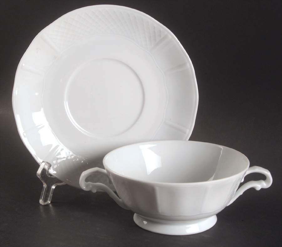 Versailles Footed Cream Soup Bowl & Saucer Set by Bernardaud-1