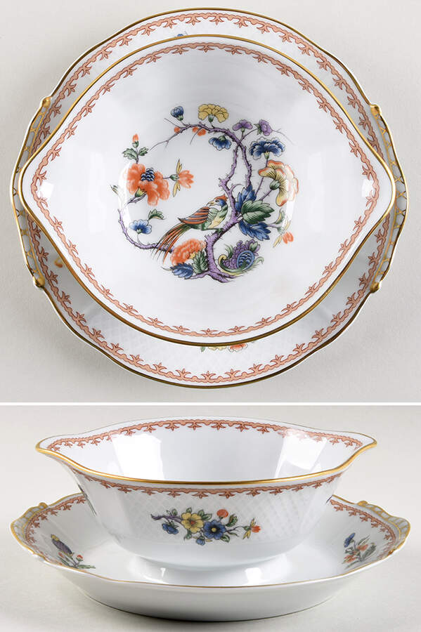 Vieux Rouen Gravy Boat with Attached Underplate by Bernardaud-1