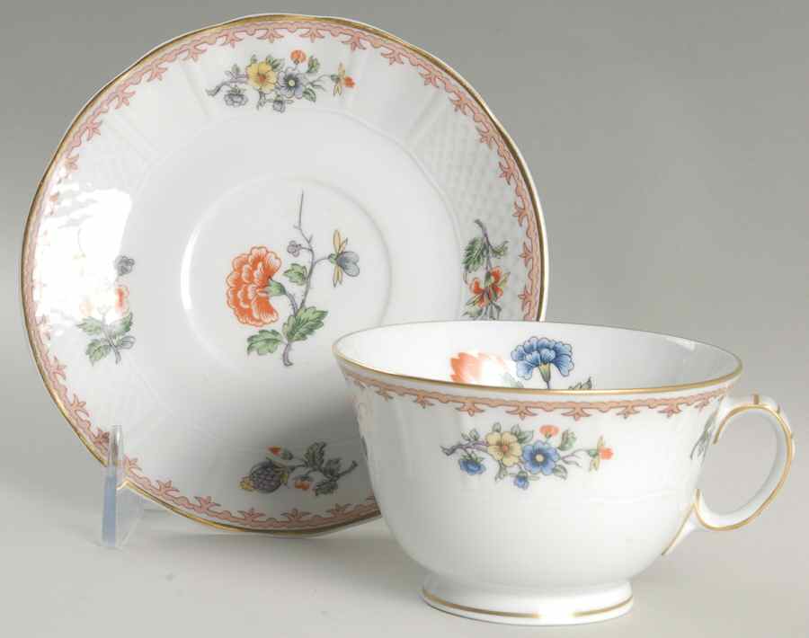 Vieux Rouen Footed Cup & Saucer Set by Bernardaud-1