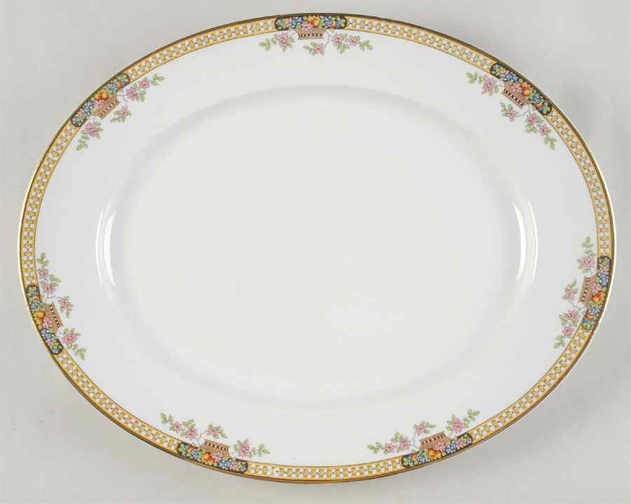 Winton (Design Off Edge) 15" Oval Serving Platter by Bernardaud-1