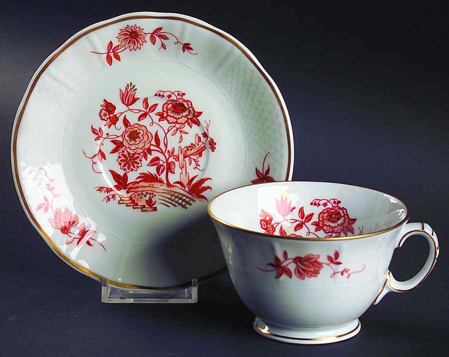 Zinnias Footed Cup & Saucer Set by Bernardaud-1