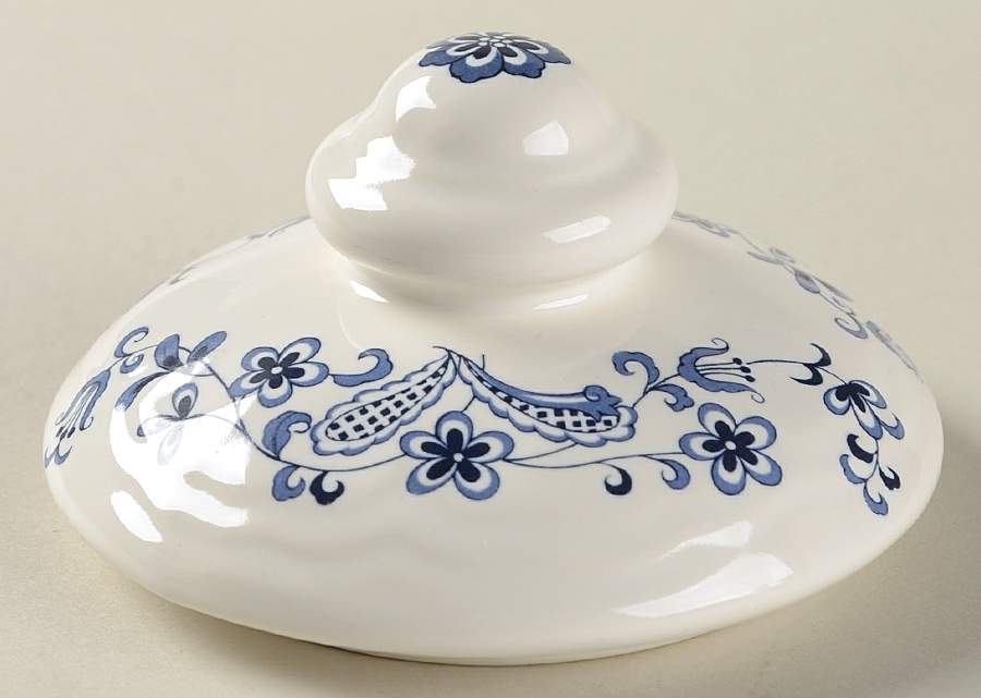 Blue Garden Lid for Sugar Bowl by Baker, Hart & Stuart-1