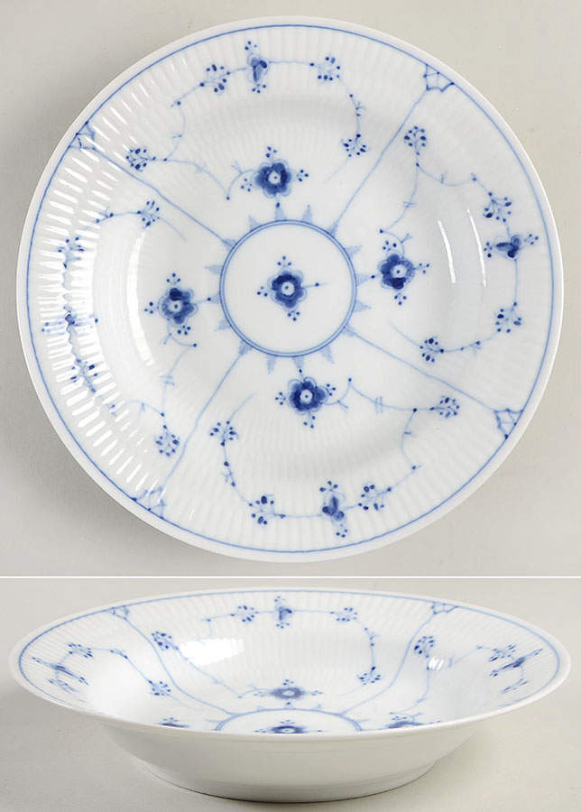 Blue Traditional (No Trim) Large Rim Soup Bowl by Bing & Grondahl-1