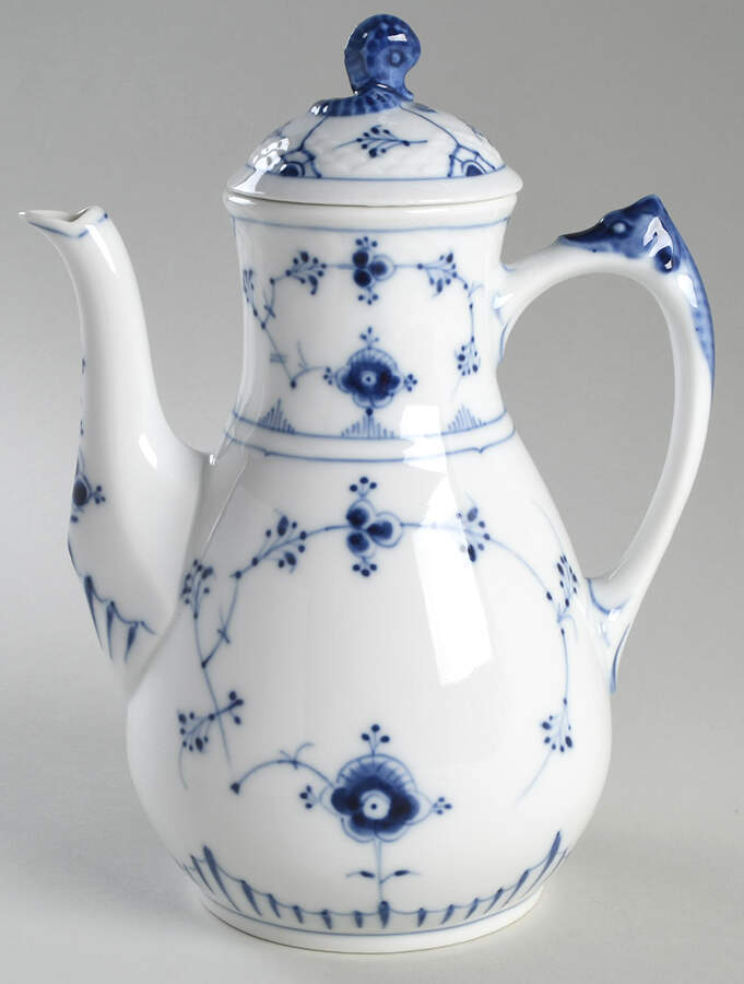 Blue Traditional (No Trim) Coffee Pot & Lid by Bing & Grondahl-1