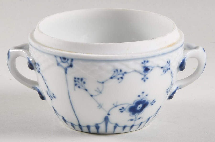 Blue Traditional (No Trim) Sugar Bowl No Lid by Bing & Grondahl-1