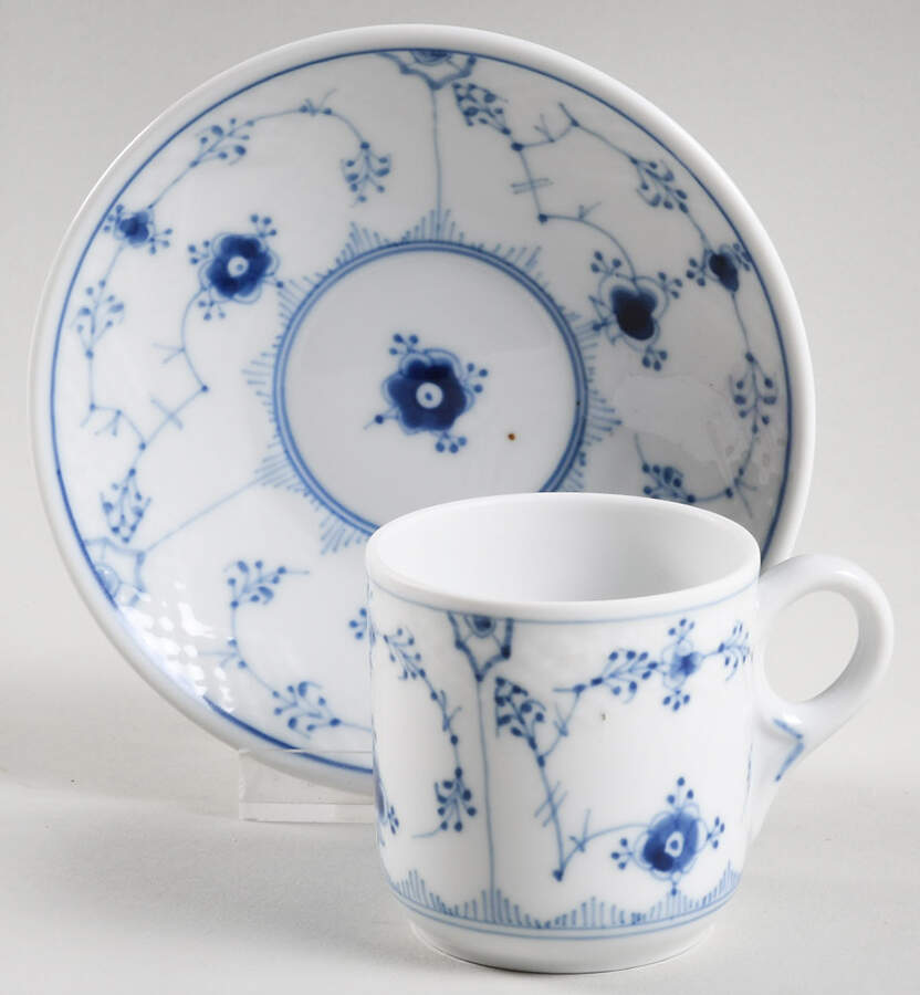 Blue Traditional (No Trim) Flat Demitasse Cup & Saucer Set by Bing & Grondahl-1