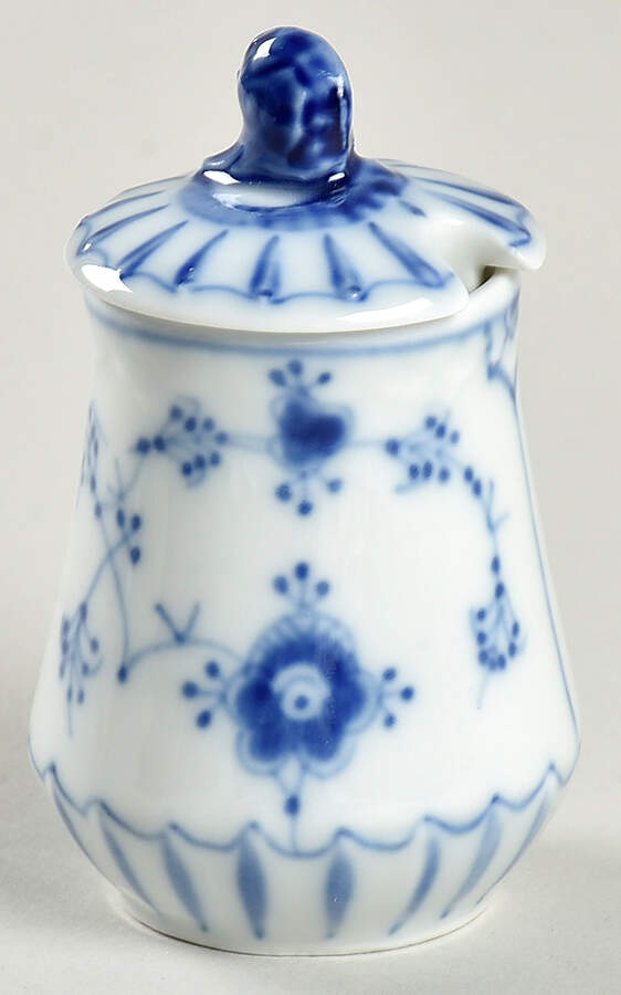 Blue Traditional (No Trim) Mustard Jar & Lid by Bing & Grondahl-1