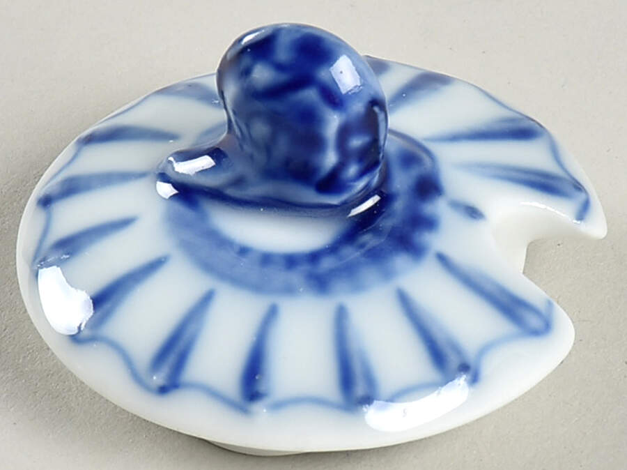 Blue Traditional (No Trim) Lid for Mustard Jar by Bing & Grondahl-1