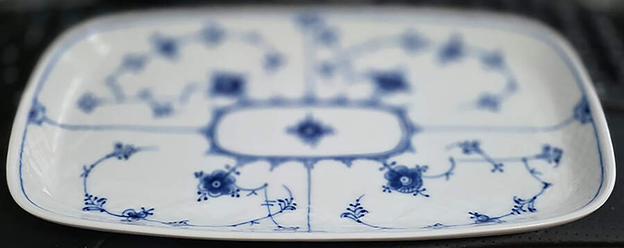 Blue Traditional (No Trim) Large Sandwich Tray by Bing & Grondahl-1