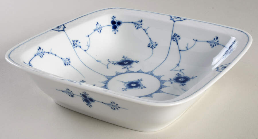 Blue Traditional (No Trim) 8" Square Vegetable Bowl by Bing & Grondahl-1