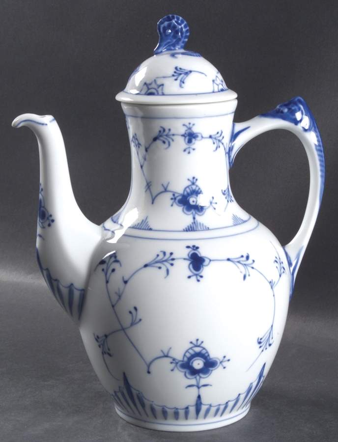 Blue Traditional (No Trim) Small Coffee Pot & Lid by Bing & Grondahl-1