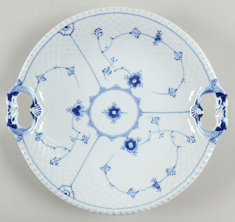 Blue Traditional (No Trim) Handled Cake Plate by Bing & Grondahl-1