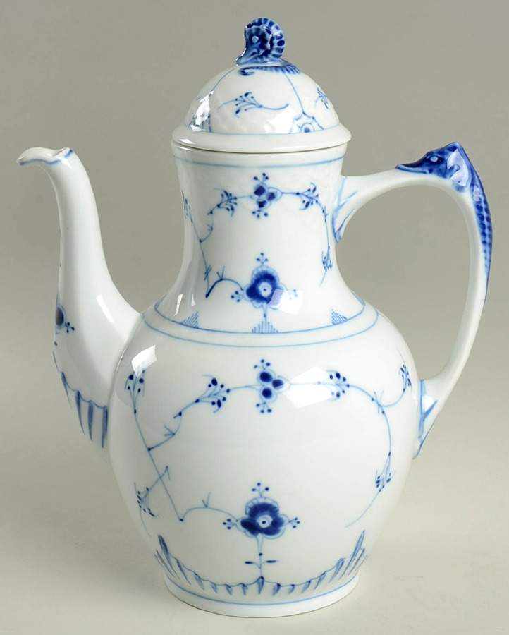 Blue Traditional (No Trim) Coffee Pot & Lid by Bing & Grondahl-1
