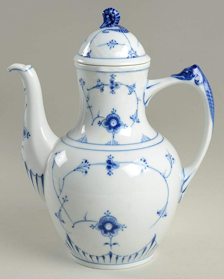 Blue Traditional (No Trim) Coffee Pot & Lid by Bing & Grondahl-1