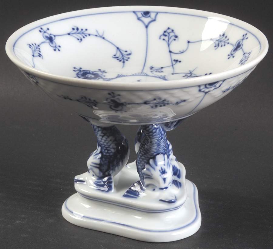 Blue Traditional (No Trim) Round Compote (Height X Width) by Bing & Grondahl-1