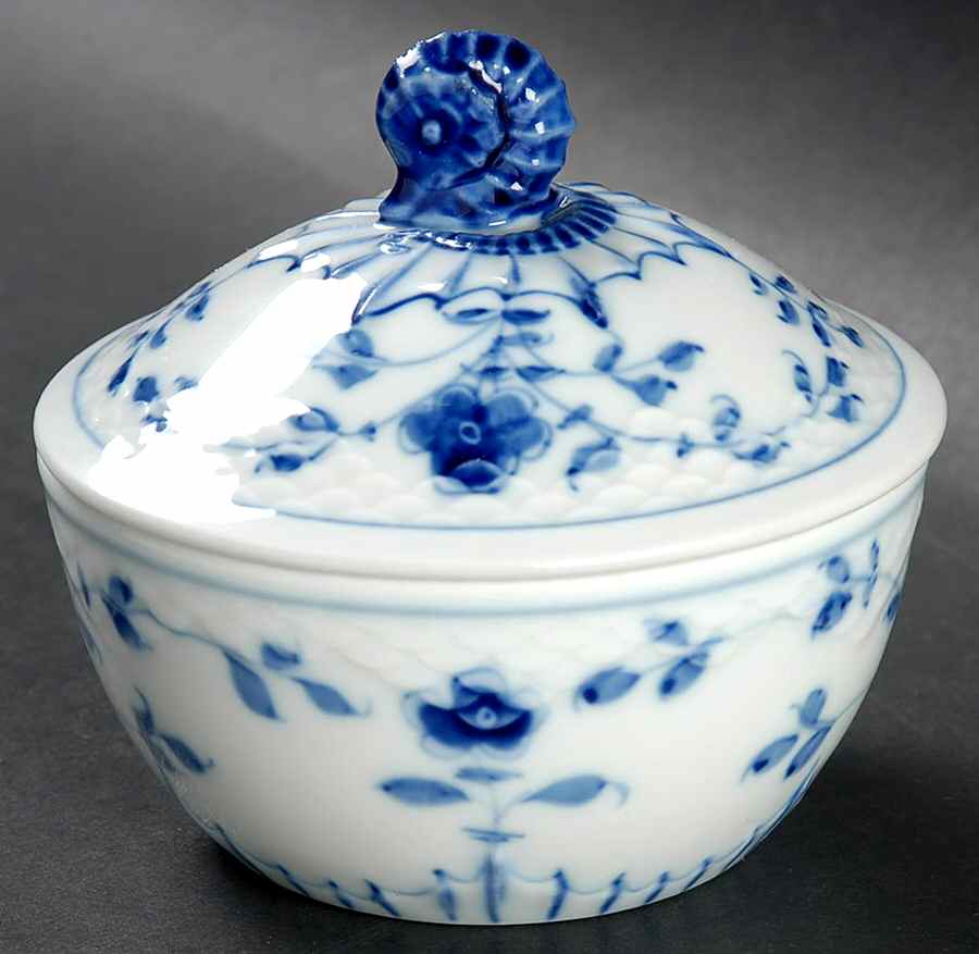 Blue Traditional (No Trim) Mini Sugar Bowl & Lid by Bing & Grondahl-1